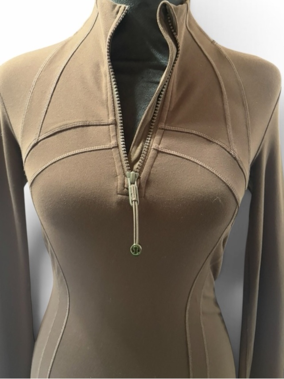 Lululemon Softstreme Long-Sleeve Half-Zip Dress Brown
 LongSleeve mock neck - Picture 8 of 10